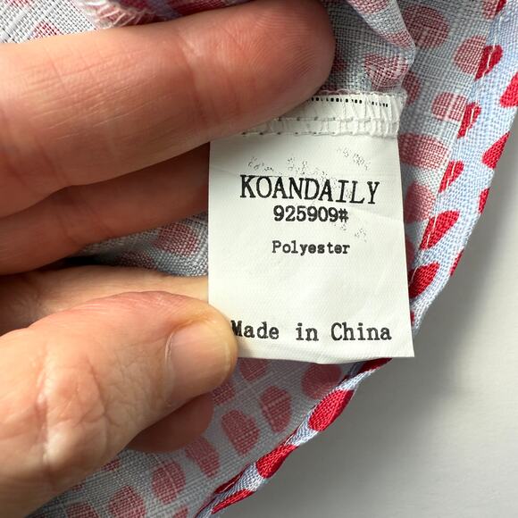 Koandaily Red Polka Dot Smock Mini Dress 3X Coastal Chic Oversized Boho Style - Picture 10 of 13